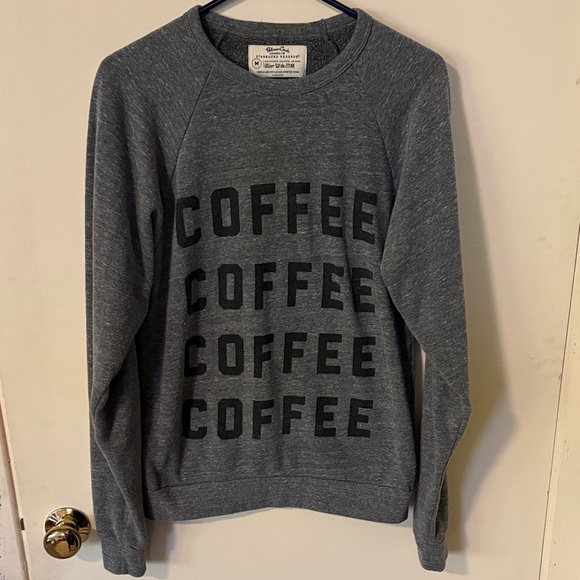 Starbucks Sweaters - Starbucks Gray Coffee Print Sweater